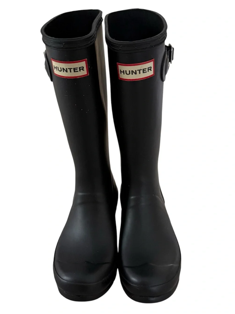 Classic Hunter Black Rain Boots Back Reflective Strips Pull On Sz: 2 Boy/3 Girl